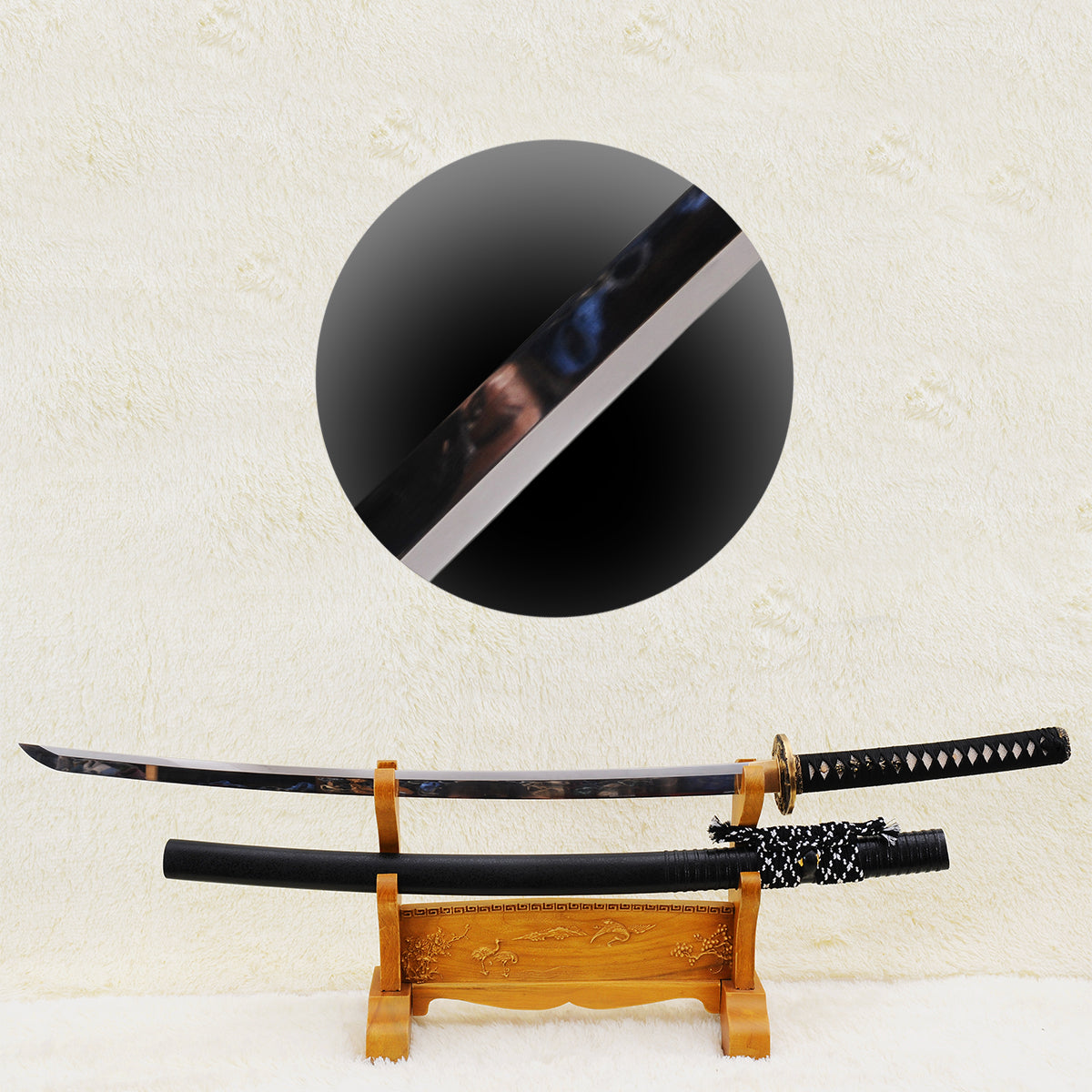 Hand Forged Japanese Katana Sword 1095 High Carbon Steel Bruce Lee Copper  Tsuba Mirrorlike Light Blade