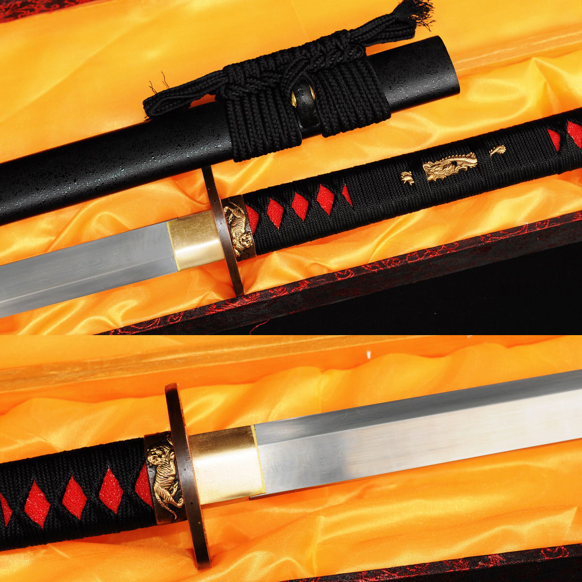 Hand Forged Japanese Ninja Sword Honsanmai Straight Blade Ninjato Kiriha  Zukuri