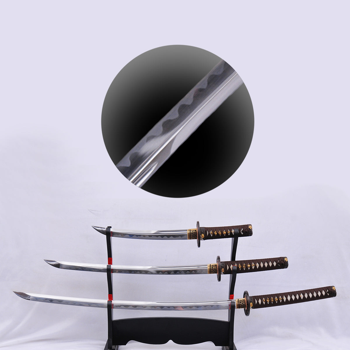 Hand Forged Japanese Sword Set Katana+Wakizashi+Tanto Unokubi-Zukuri Blade  Full Tang