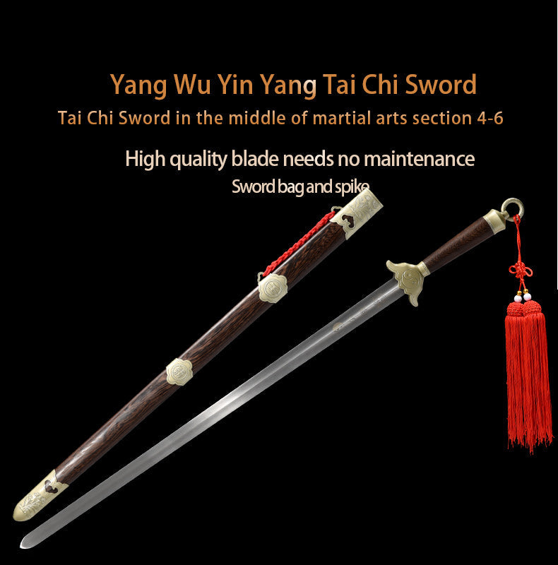 Handmade Chinese Sword Yangwu Yin Yang Tai Chi Jian Stainless Steel 