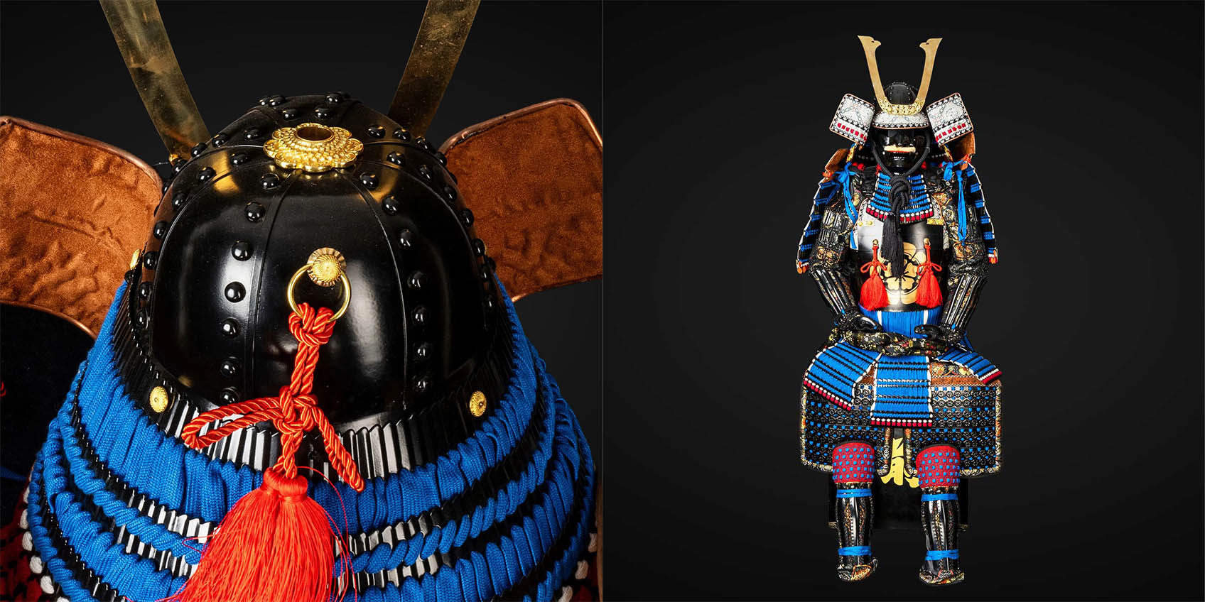 Oda Clan Blue & Black Samurai Armor: A Tribute to Oda Nobunaga's Glory