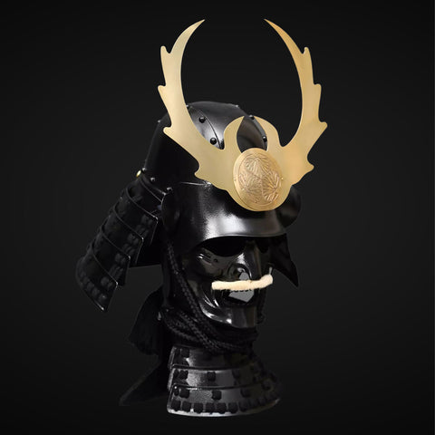 Handmade Life Size Yoroi,Tokugawa Clan Black Samurai Armor Set with Helmet