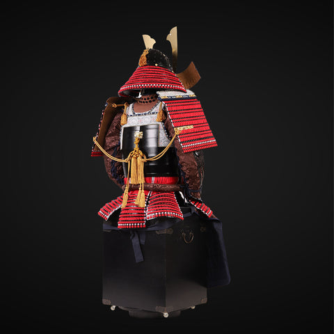 Handmade Life Size Yoroi,Takeda Clan Red Samurai Armor with Kuro Kuwagata Helmet