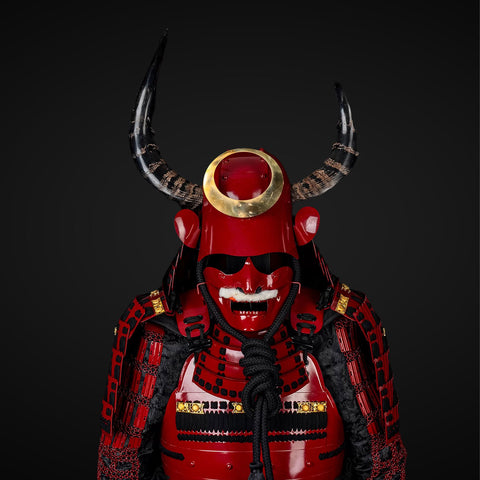 Handmade Red Sanada Nobuyuki Clan Samurai Armor, Life-Size Yoroi