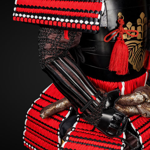 Handmade Life-Size Yoroi ,Oda Clan Kachi Brown & Red Samurai Armor