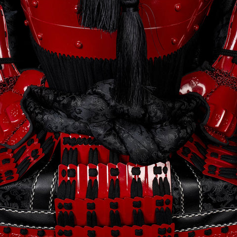 Handmade Red Sanada Nobuyuki Clan Samurai Armor, Life-Size Yoroi