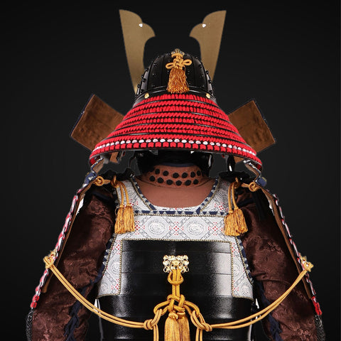 Handmade Life Size Yoroi,Takeda Clan Red Samurai Armor with Kuro Kuwagata Helmet