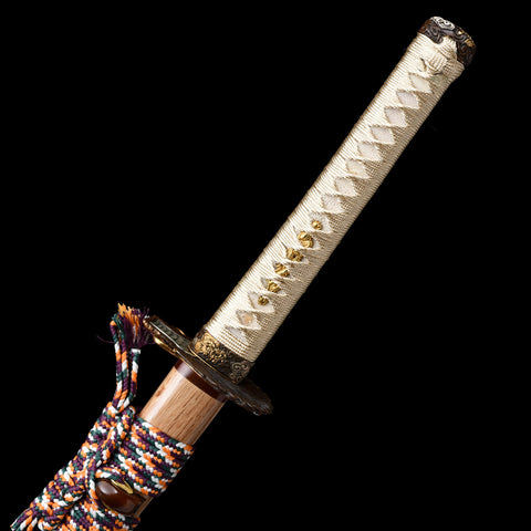 Dragon Scales T10 Forged Katana with Genuine Ray Skin Handle and Gold-Silver Copper Fittings