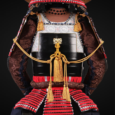 Handmade Life Size Yoroi,Takeda Clan Red Samurai Armor with Kuro Kuwagata Helmet