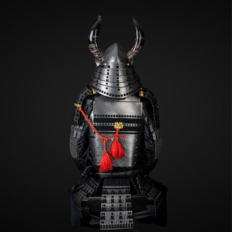 Handmade Life Size Sanada Nobuyuki Clan Japanese Samurai Armor, Black Yoroi