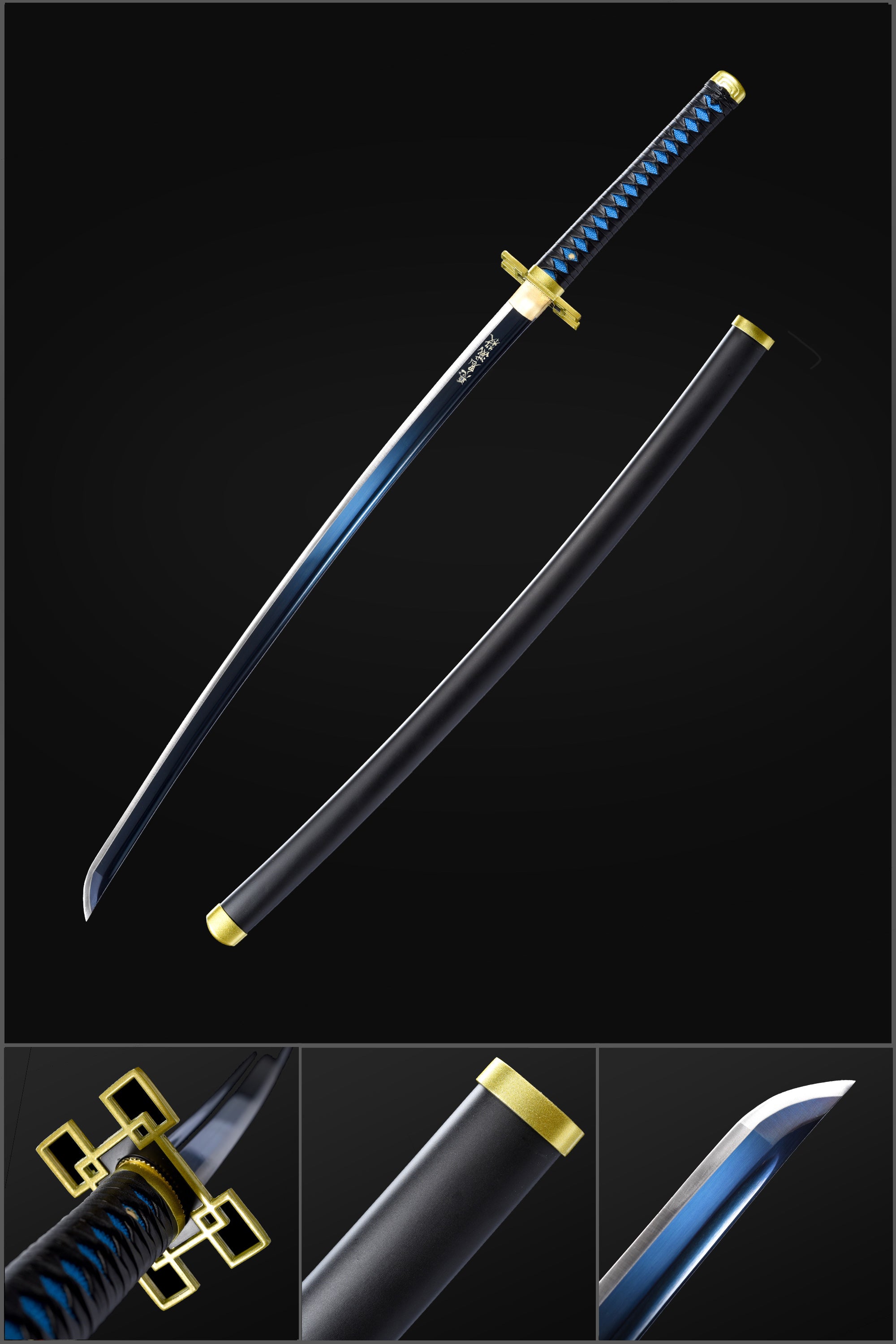 Zenitsu Agatsuma Nichirin Demon Slayer Sword And Scabbard – Anime,  Stainless Steel Blade, Cord-Wrapped Handle