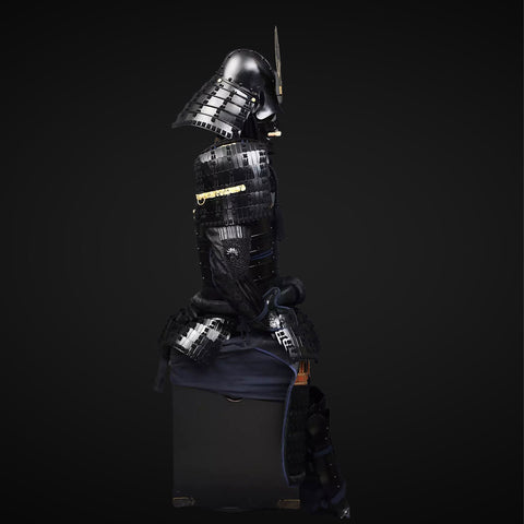 Handmade Life Size Yoroi,Tokugawa Clan Black Samurai Armor Set with Helmet