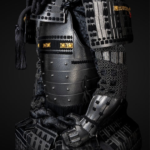 Handmade Life Size Sanada Nobuyuki Clan Japanese Samurai Armor, Black Yoroi