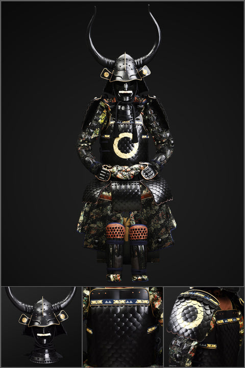 Handmade Life-Size Sanada Nobuyuki Clan Samurai Armor with Antlers