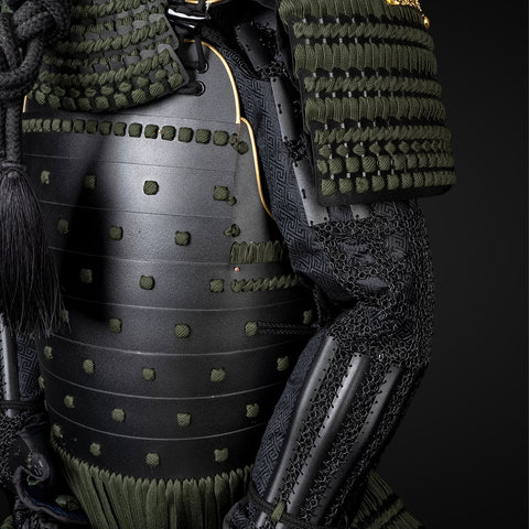 Handmade Life-Size Yoroi, Black Sanada Nobuyuki Samurai Armor Set