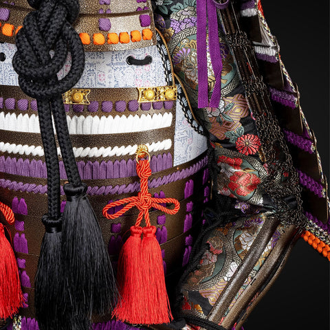 Handmade Life-Size Yoroi,Oda Clan Kachi Brown & Purple Samurai Armor