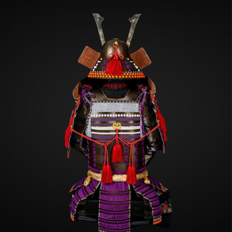 Handmade Life-Size Yoroi,Oda Clan Kachi Brown & Purple Samurai Armor