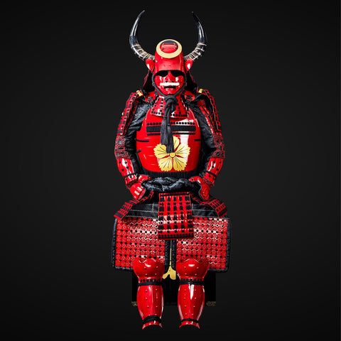 Handmade Red Sanada Nobuyuki Clan Samurai Armor, Life-Size Yoroi