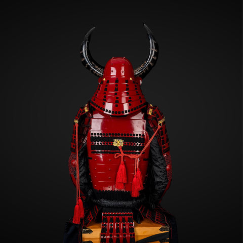 Handmade Red Sanada Nobuyuki Clan Samurai Armor, Life-Size Yoroi