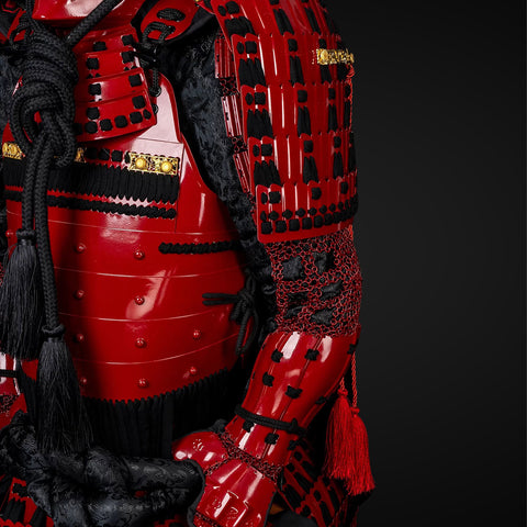 Handmade Red Sanada Nobuyuki Clan Samurai Armor, Life-Size Yoroi