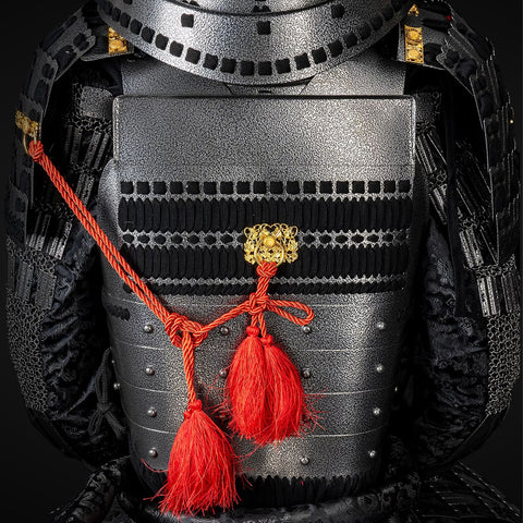 Handmade Life Size Sanada Nobuyuki Clan Japanese Samurai Armor, Black Yoroi