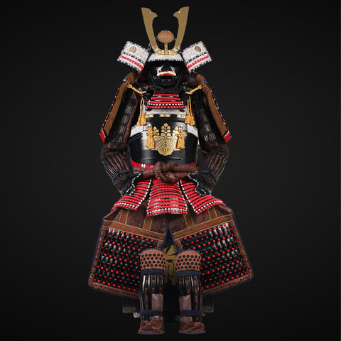 Handmade Life Size Yoroi,Takeda Clan Red Samurai Armor with Kuro Kuwagata Helmet