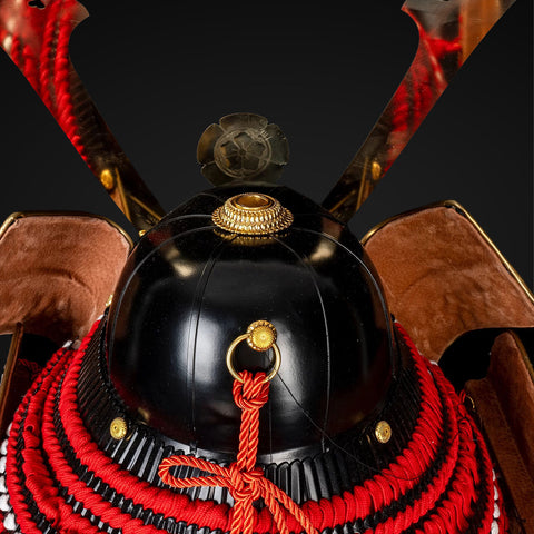 Handmade Life-Size Yoroi ,Oda Clan Kachi Brown & Red Samurai Armor