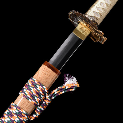 Dragon Scales T10 Forged Katana with Genuine Ray Skin Handle and Gold-Silver Copper Fittings