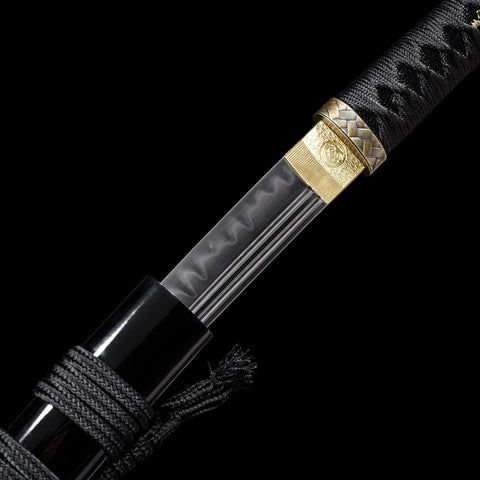 Hand-Forged Japanese Wakizashi Sword T10 High Carbon Steel Clay Tempered Full Tang Battle Ready