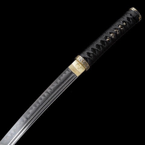 Hand-Forged Japanese Wakizashi Sword T10 High Carbon Steel Clay Tempered Full Tang Battle Ready