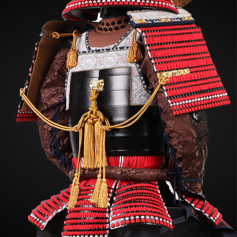 Handmade Life Size Yoroi,Takeda Clan Red Samurai Armor with Kuro Kuwagata Helmet