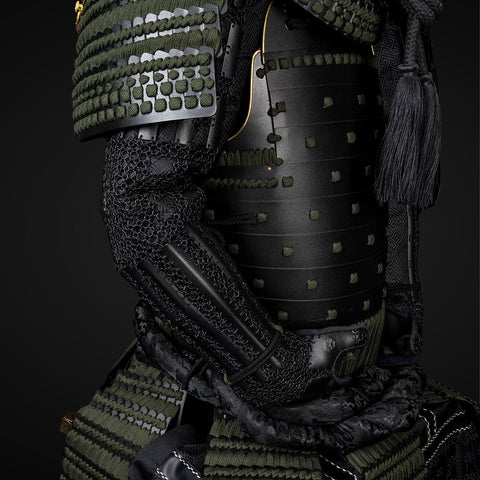 Handmade Life-Size Yoroi, Black Sanada Nobuyuki Samurai Armor Set