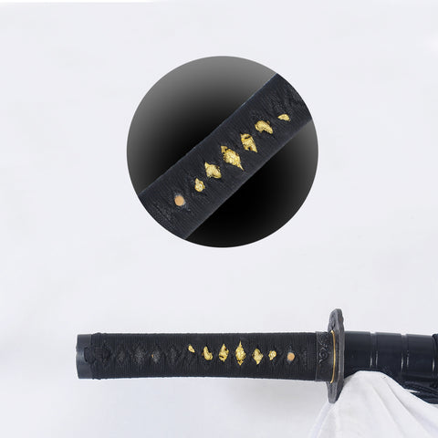 Hand Forged Japanese Wakizashi Sword 1095 High Carbon Steel Clay Tempered Iron Dragon Tsuba-COOLKATANA