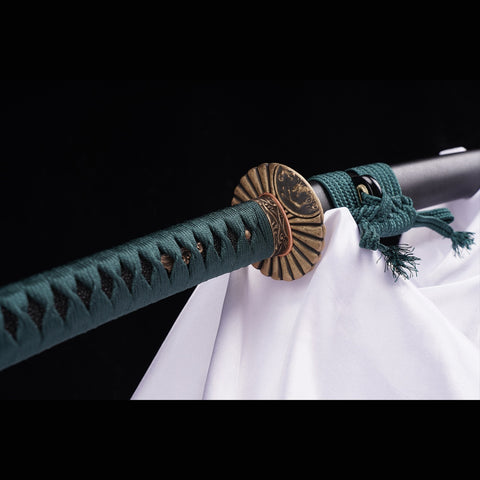 Hand Forged Japanese Samurai Katana Sword Manganese Steel Blade Clay Tempered Brass Tsuba-COOLKATANA-ZS-0062-U