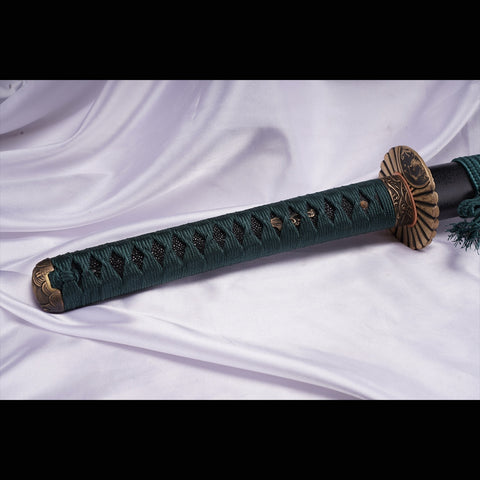 Hand Forged Japanese Samurai Katana Sword Manganese Steel Blade Clay Tempered Brass Tsuba-COOLKATANA-ZS-0062-U