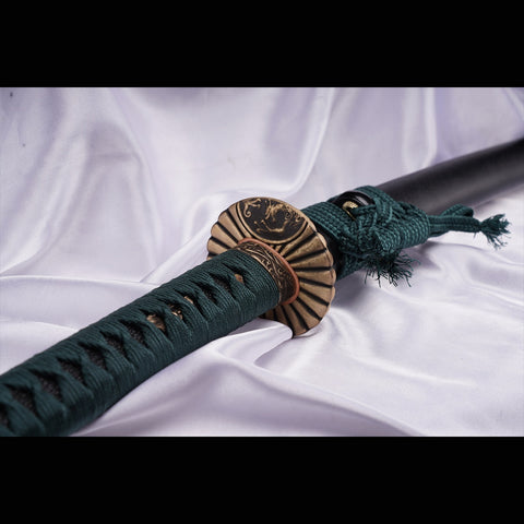 Hand Forged Japanese Samurai Katana Sword Manganese Steel Blade Clay Tempered Brass Tsuba-COOLKATANA-ZS-0062-U