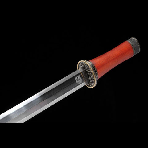 Handmade Chinese Sword Hanyi Jian Folded Steel Blade The Eight-sided Blade Ebony Scabbard-COOLKATANA
