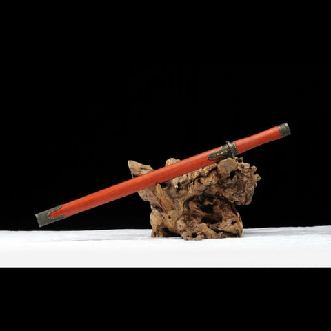 Handmade Chinese Sword Hanyi Jian Folded Steel Blade The Eight-sided Blade Ebony Scabbard-COOLKATANA