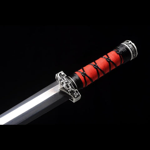 Handmade Chinese Sword Little Red Dragon Han Jian Short Sword Folded Steel Eight-sided Blade-COOLKATANA-SL-7108-U