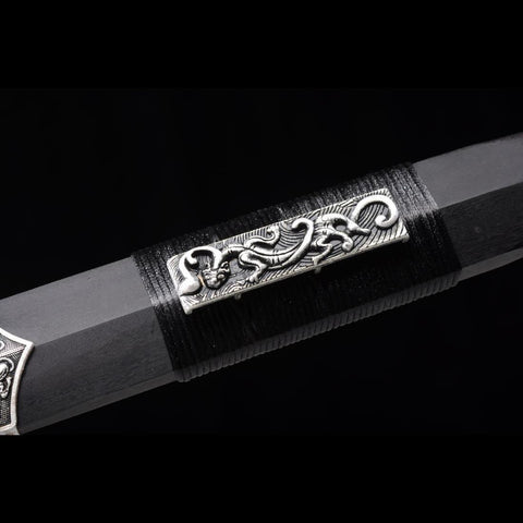 Handmade Chinese Sword Little Red Dragon Han Jian Short Sword Folded Steel Eight-sided Blade-COOLKATANA-SL-7108-U