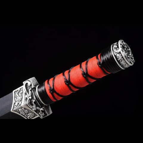 Handmade Chinese Sword Little Red Dragon Han Jian Short Sword Folded Steel Eight-sided Blade-COOLKATANA-SL-7108-U