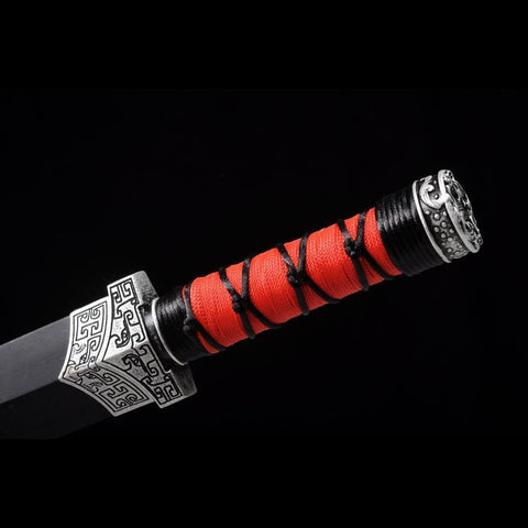 Handmade Chinese Sword Little Red Dragon Han Jian Short Sword Folded Steel Eight-sided Blade-COOLKATANA-SL-7108-U