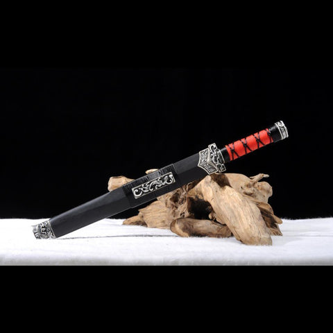 Handmade Chinese Sword Little Red Dragon Han Jian Short Sword Folded Steel Eight-sided Blade-COOLKATANA-SL-7108-U