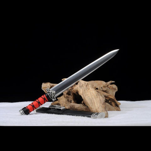 Handmade Chinese Sword Little Red Dragon Han Jian Short Sword Folded Steel Eight-sided Blade-COOLKATANA-SL-7108-U