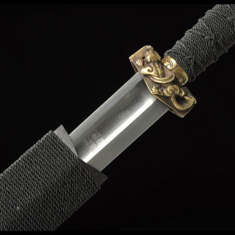 Handmade Chinese Sword Ring-Pommel Sword Straight Blade Dao Folded Steel Bla-COOLKATANA-SL-5022-U