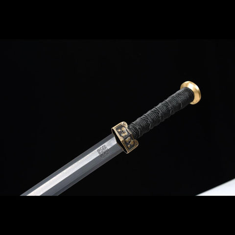 Handmade Chinese Sword Moire Han Jian Folded steel Eight-sided Blade Ebony Scabbard-COOLKATANA-SL-6060-U