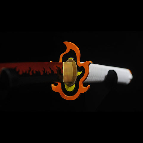 Demon Slayer Rengoku Kyojuro Nichirin Katana with Flame Tsuba