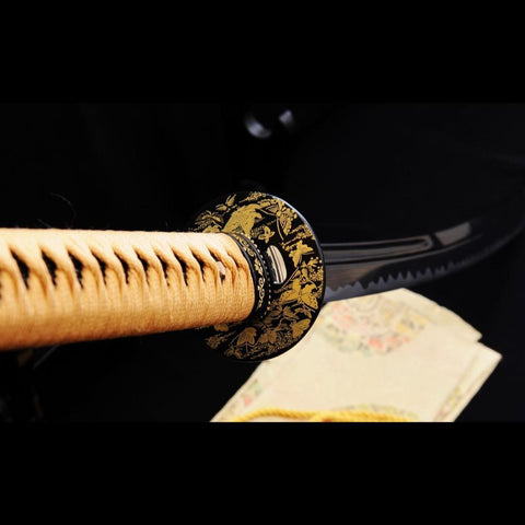 Hand Forged Japanese Naginata Sword 1095 Carbon Steel Rayskin Saya-COOLKATANA