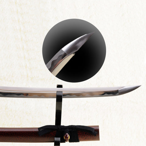 Hand Forged Japanese O-Kissaki Wakizashi 1095 Carbon Steel Sword Unokubi-Zukuri Blade Battle Ready-COOLKATANA