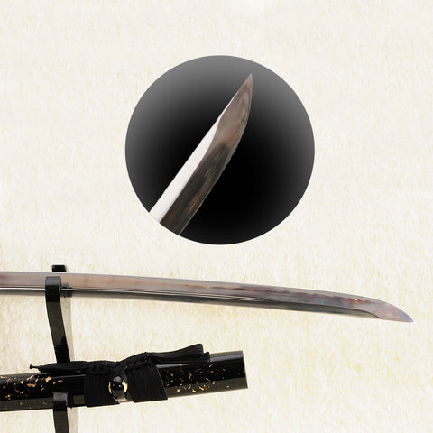 Hand Forged Japanese Samurai Katana Sword 1095 Carbon Steel Unokubi-Zukuri Blade Iron Tsuba-COOLKATANA
